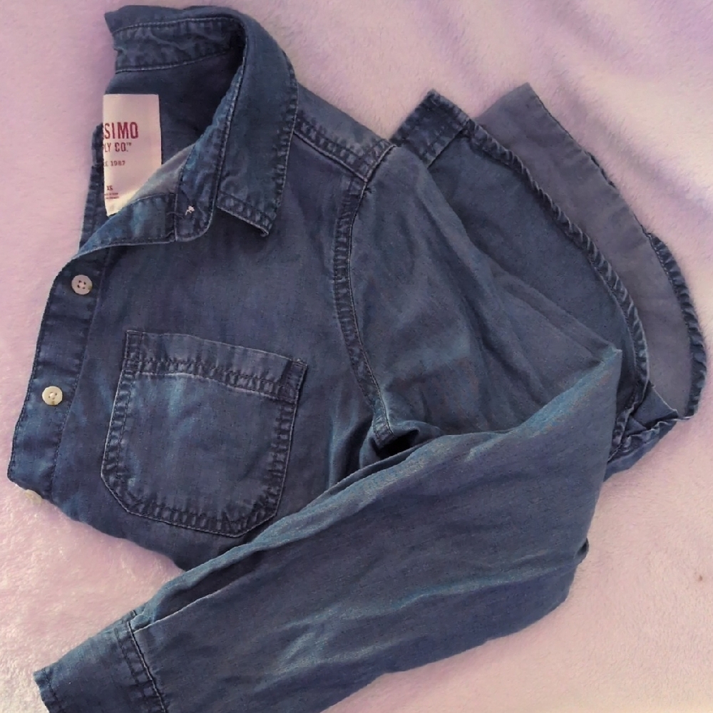 Blue Denim Button-Up Shirt